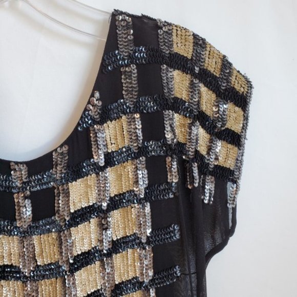 Yoana Baraschi Virtual Grid Sequined Dress, Black - Picture 4 of 6